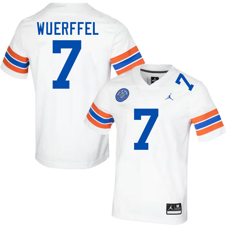 Danny Wuerffel Florida Jersey,Florida Gators #7 Danny Wuerffel Jersey Youth Uniforms-Throwback White